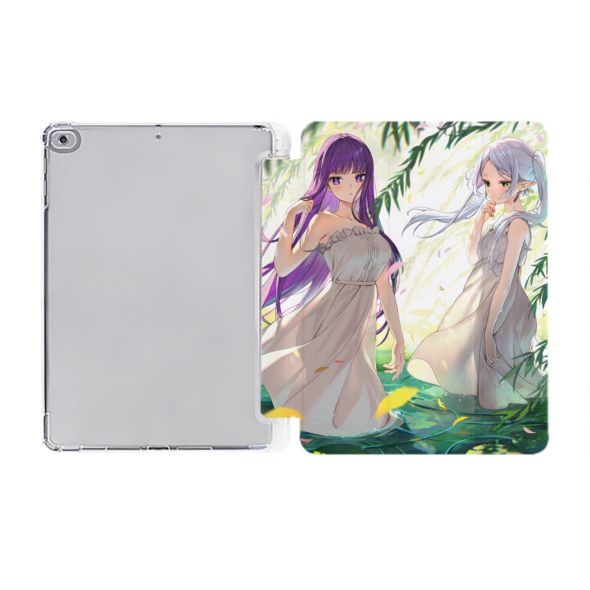 （画像用） 葬送のフリーレン Frieren IPad ケース ペン収納付き 三つ折りスタンド PUレザー×シリコン 対応機種9.5/10.5/10.9インチ